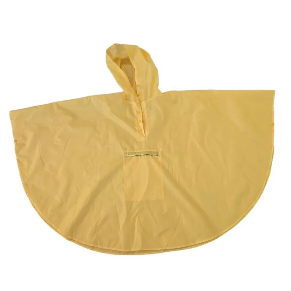SaphiRose Lightweight Yellow Rain Poncho Jacket Waterproof Outerwear Raincoat Ki